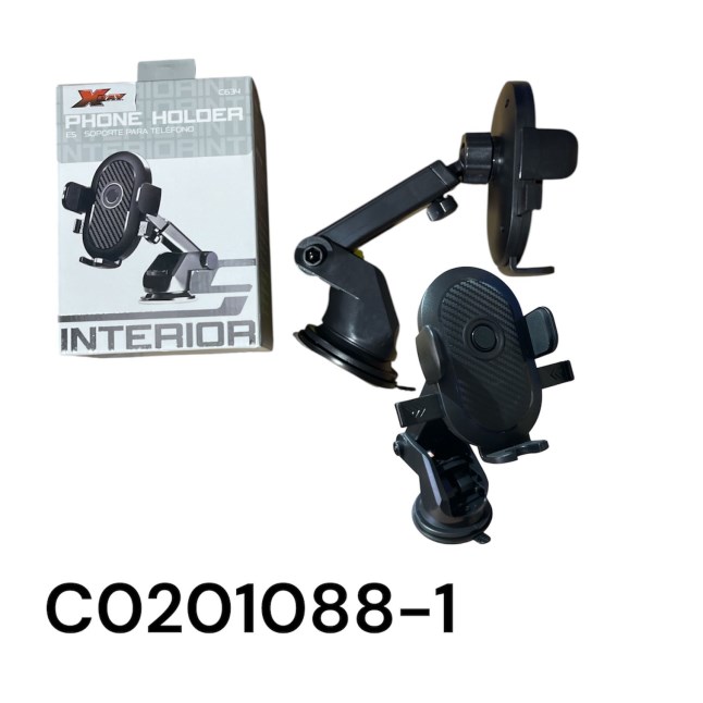 C634 car phone bracket carbon fiber automatic lock + telescopic rod suction cup