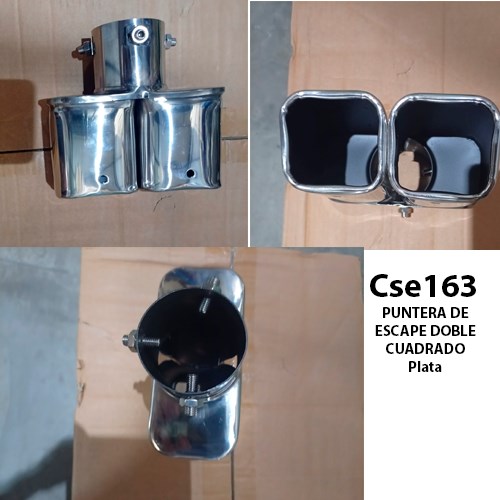 PUNTERA DE ESCAPE DOBLE CUADRADO Plata PX