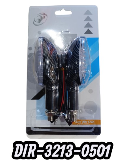 SEÑALERO LED FIBRA CARBON LUZ BLANCA JGO
