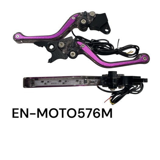 MANIVELA FRENO Y EMBRAGUE CON LED  LILA/MORADO