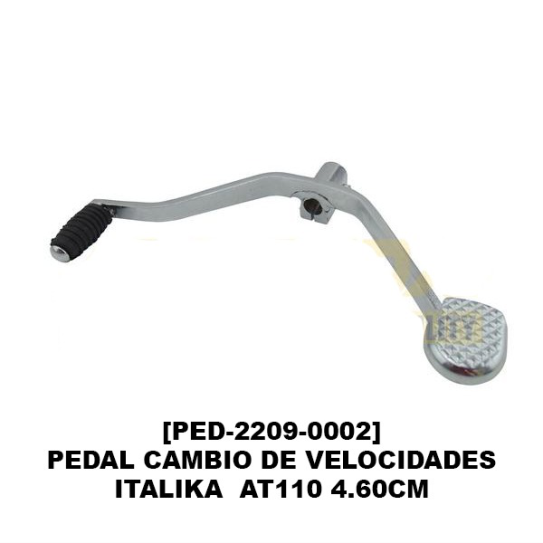 PEDAL CAMBIO EJE CORTO CROMADO CON CURVA