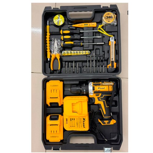 XTOOL TALADRO INALAMBRICO DE 30 PIEZAS de ESCOBILLA * 1 batería (5 celdas) * 2 cargador * 1