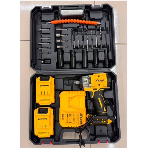 XTOOL LLAVE DE IMPACTO INALAMBRICO 3 EN 1 21V 10 CELDA CARGADOR1 BATERIA2