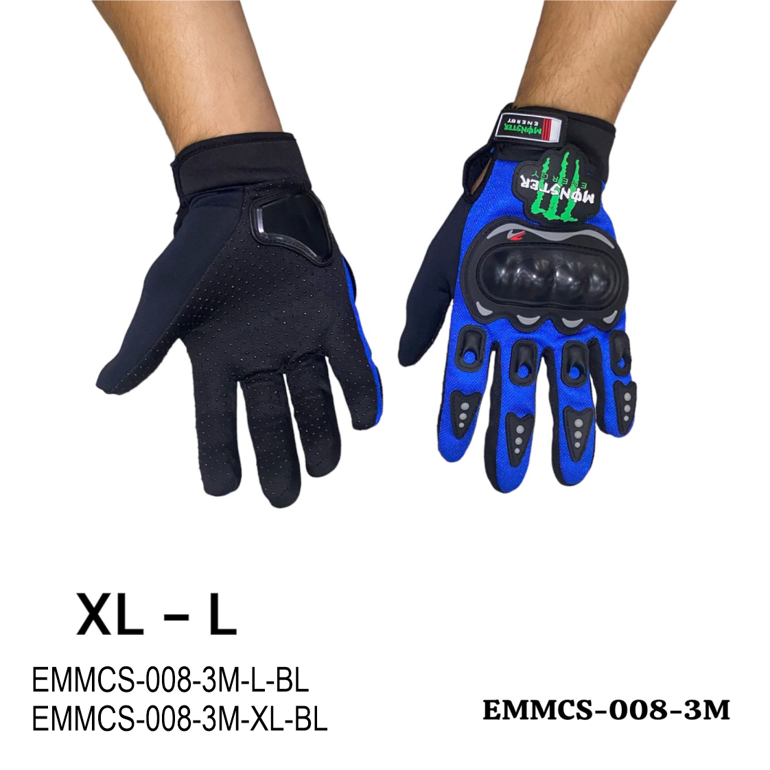 GUANTE MOTO MONST LISO L AZUL