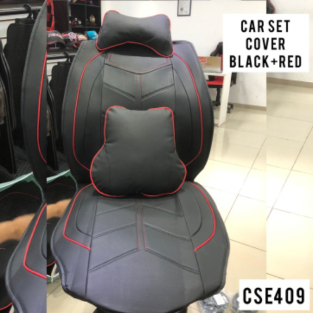 CAR SEAT COVER BLACK+RED