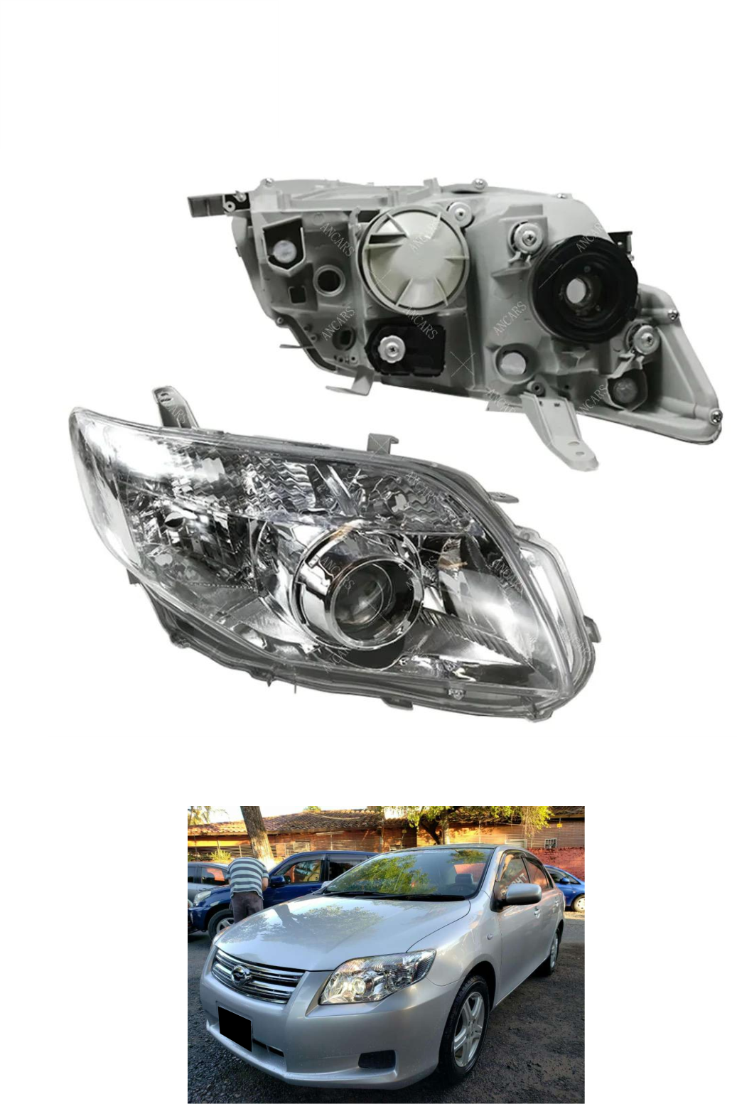 FARO TOYOTA AXIO 2007-2009 DELANTERO CON OJO DE ANGEL