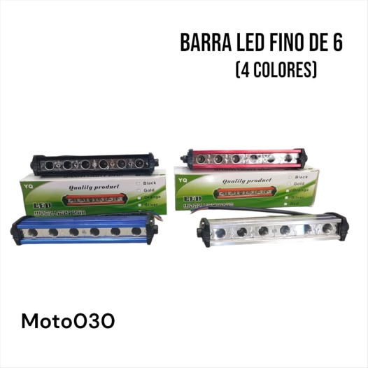 BARRA LED FINO 6 LED - NEGRO