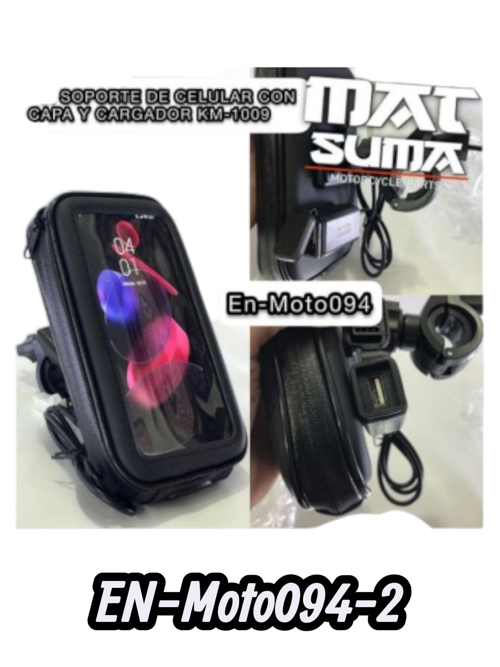 SOPORTE DE CELULAR CON CAPA Y CARGADOR KM-1009 6.7"