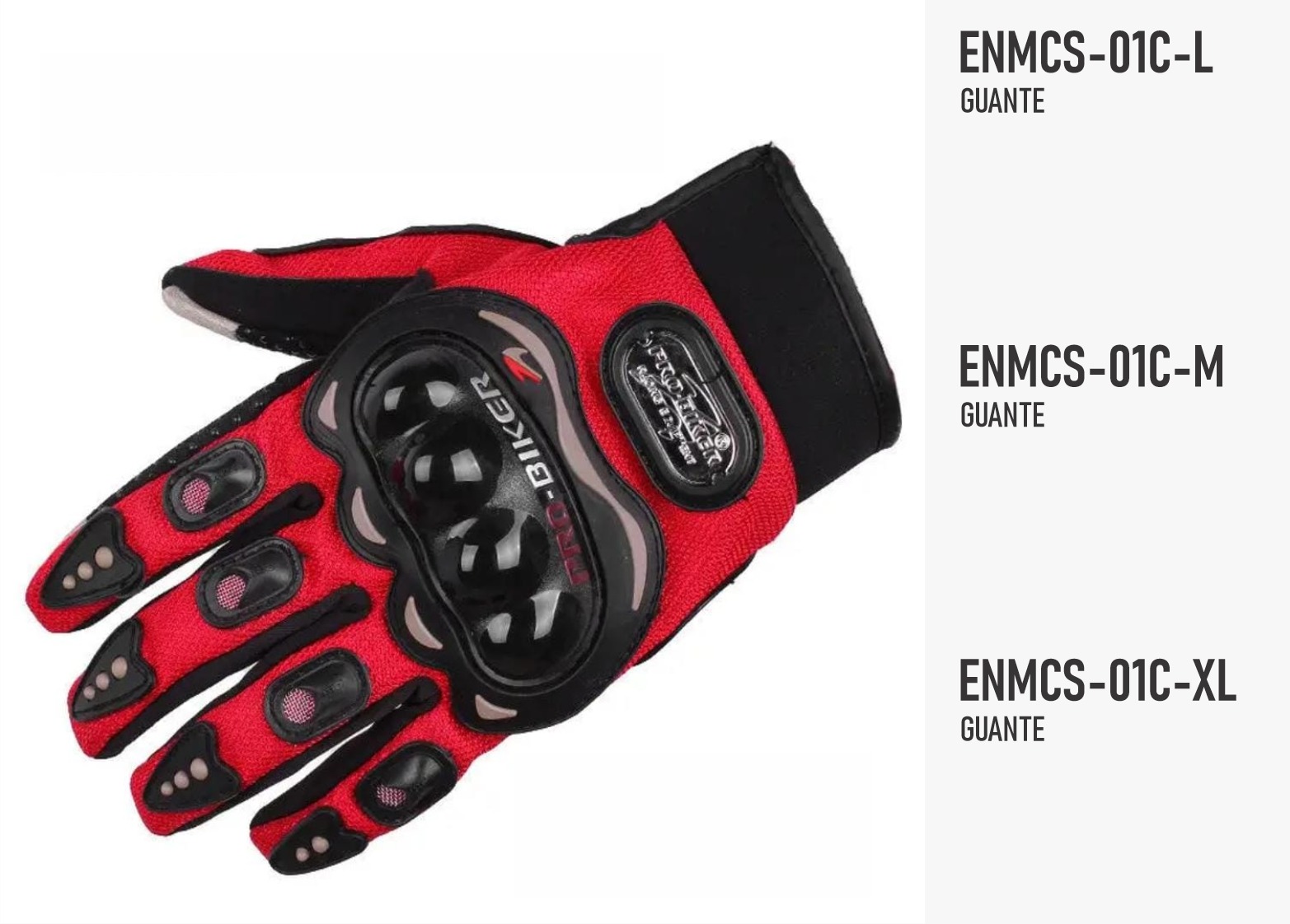 GUANTE MOTO BIKER ROJO XL