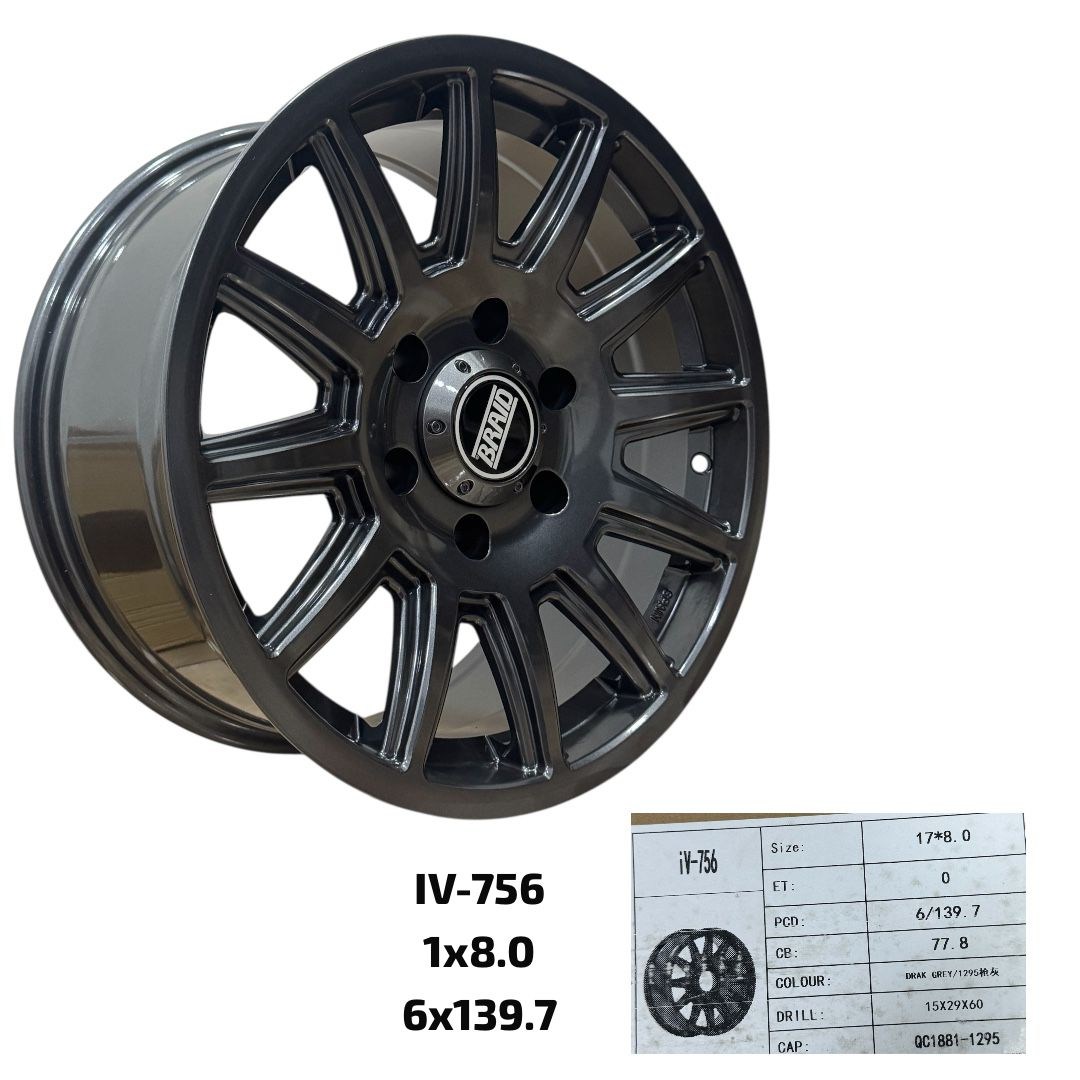 LLANTA ES1881 17X8 0 6X139.7 77,8 DRAK GREY