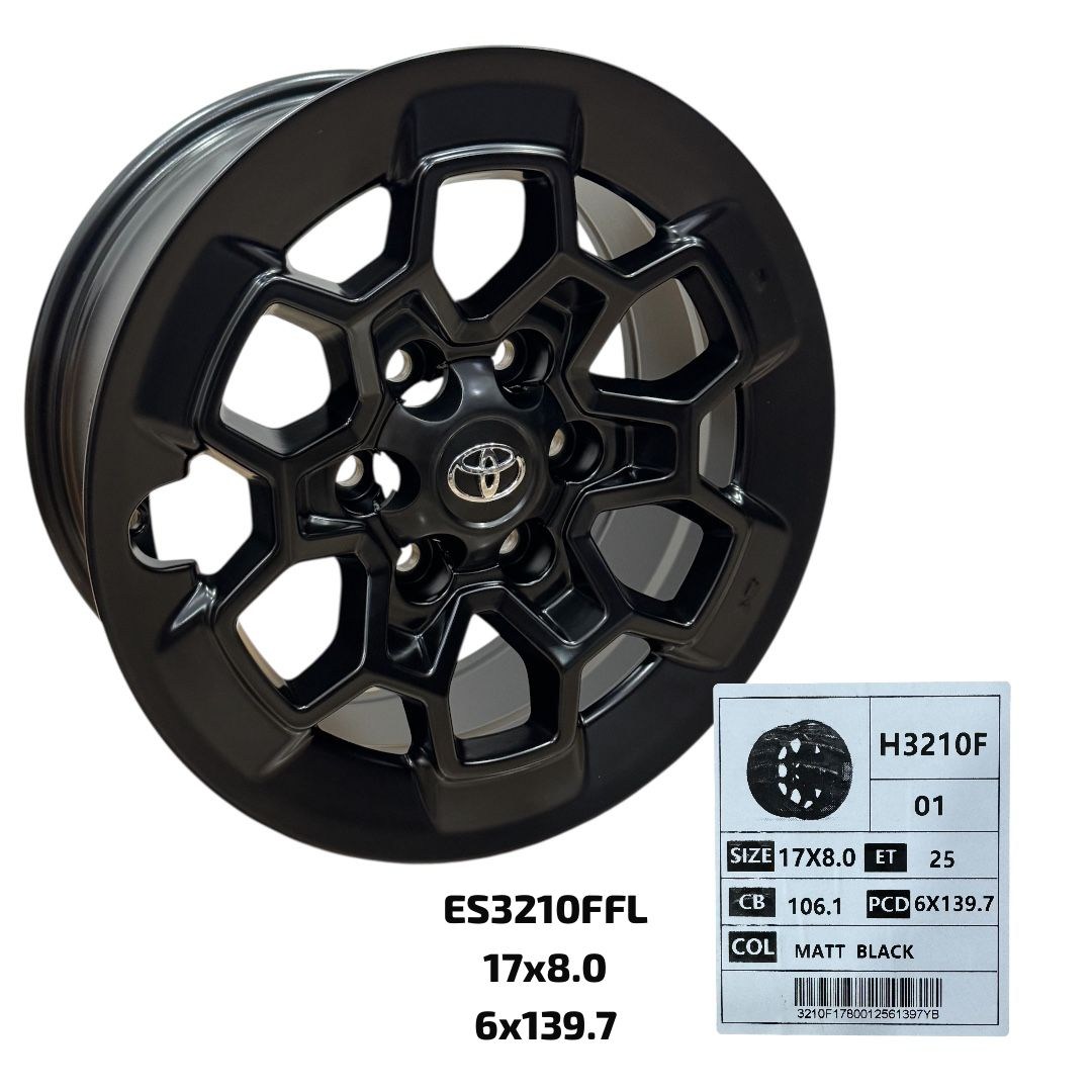 LLANTA ES3210FFL 17X8.0 +25 6*139.7 106,1  black BRILLANTE
