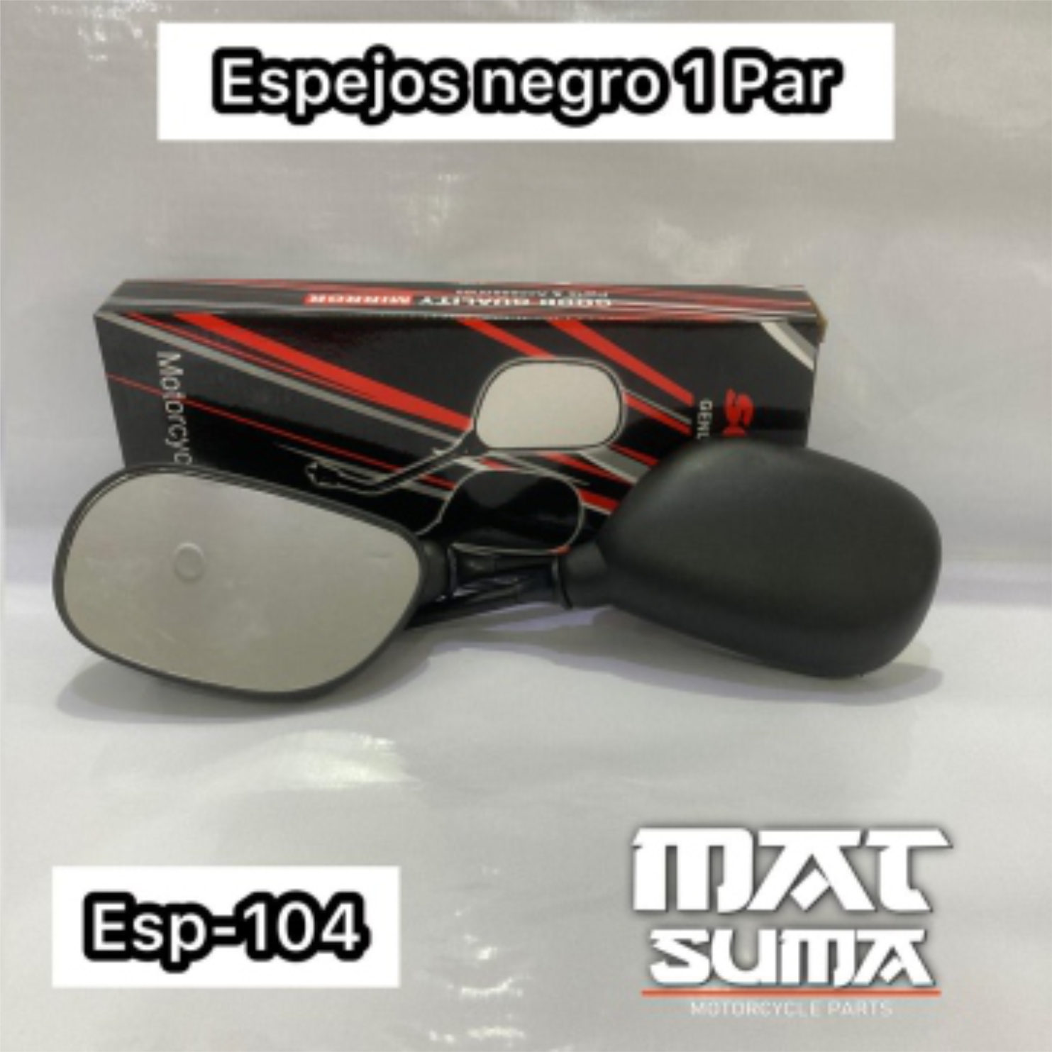 ESPEJOS NEGRO 1 PAR
