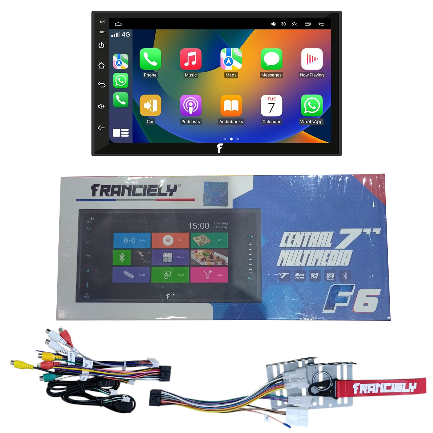 PANTALLA 7 FRANCIELY F6 2+64 CARPLAY FM 20cmX10cm c/ficha Toyo