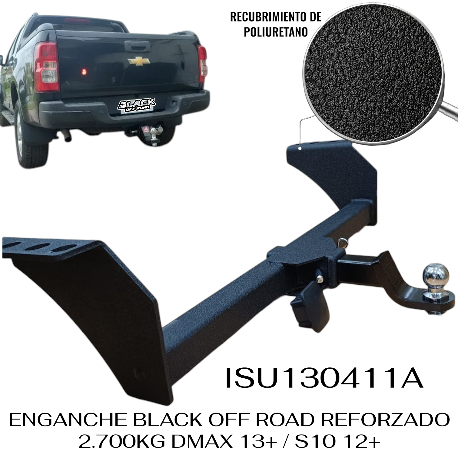 ENGANCHE BLACK OFF ROAD REFORZADO 2.700KG DMAX 13+ / S10 12+