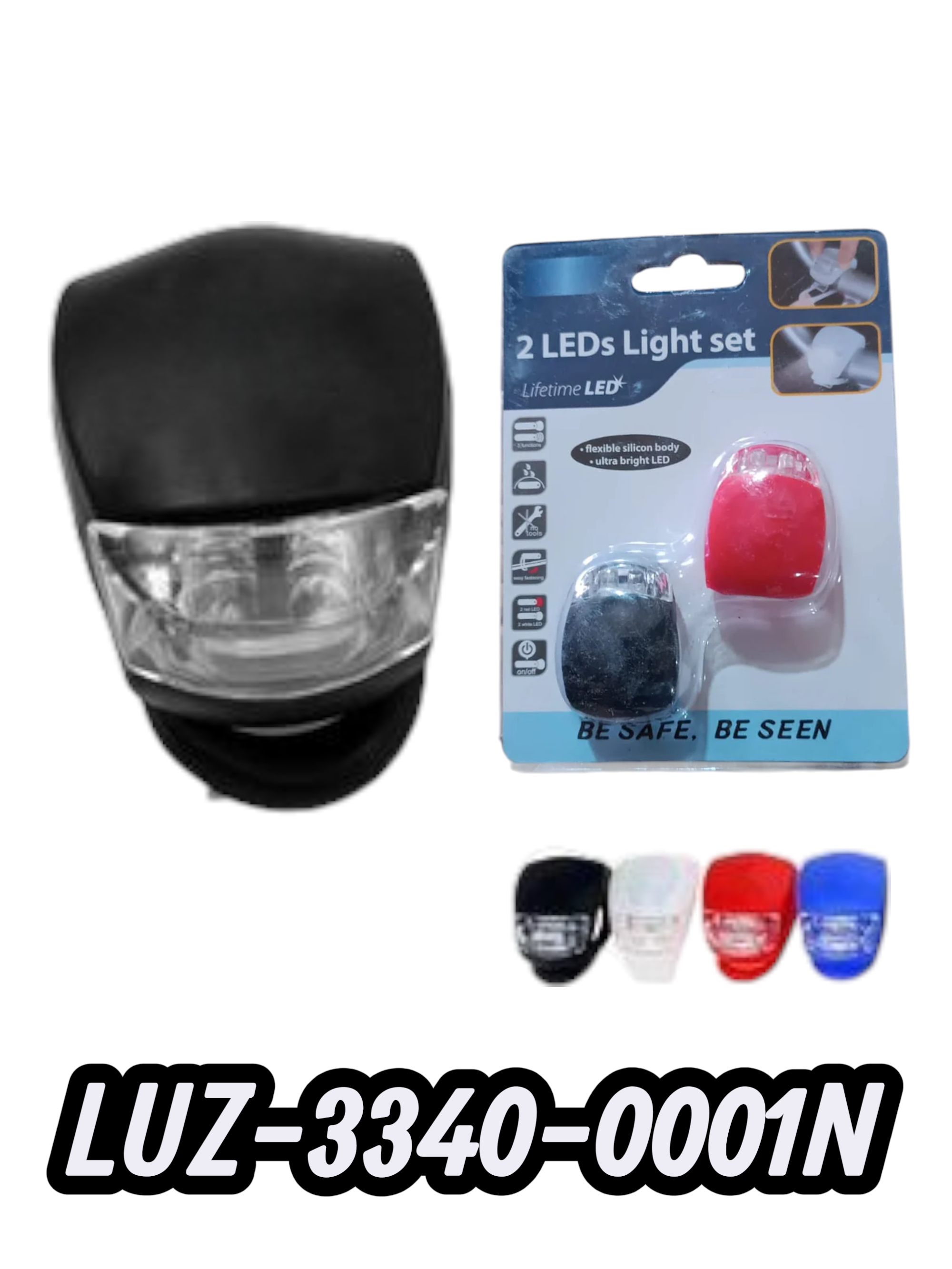 LUZ DECO. JGO P/BICICLETA FROG NEGRO