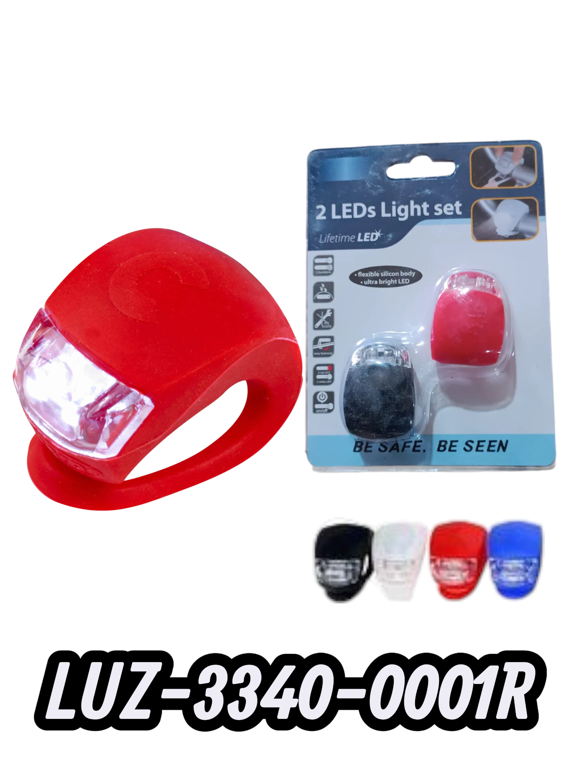 LUZ DECO. JGO P/BICICLETA FROG ROJO