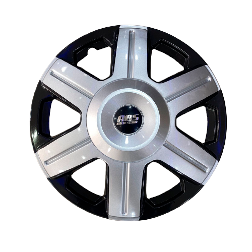 TAPA LLANTA ABS R13-0016  BICOLOR GRIS NEGRO