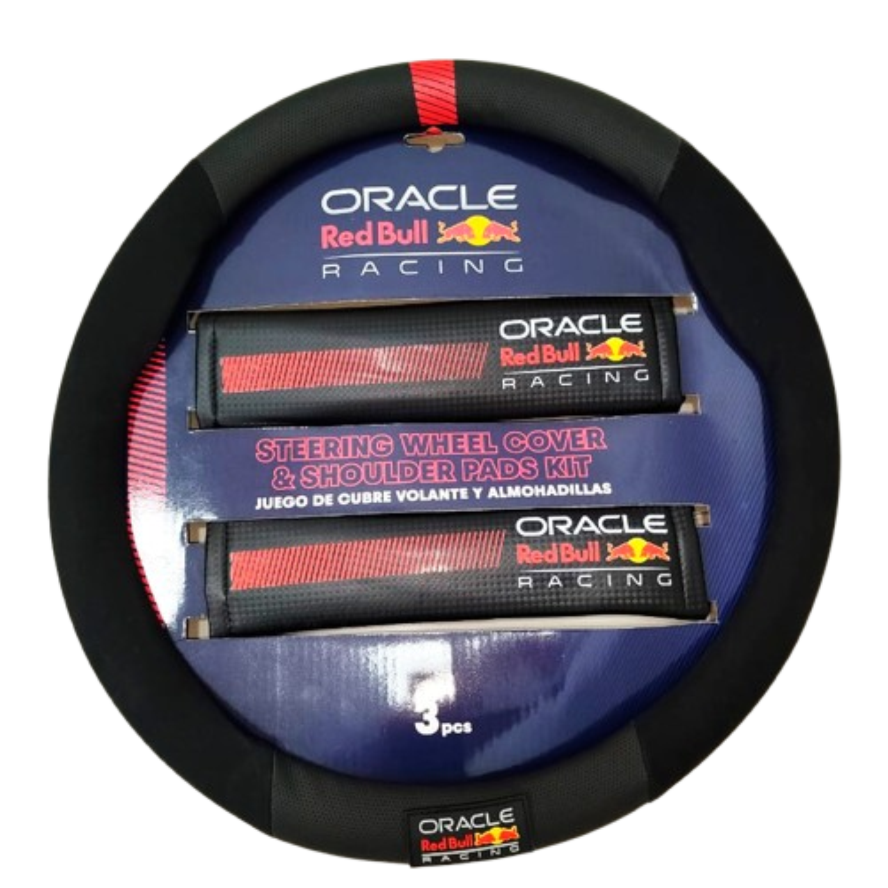 RED BULL CUBRE VOLANTE/CUBRE CINTURON BLACK RED 001