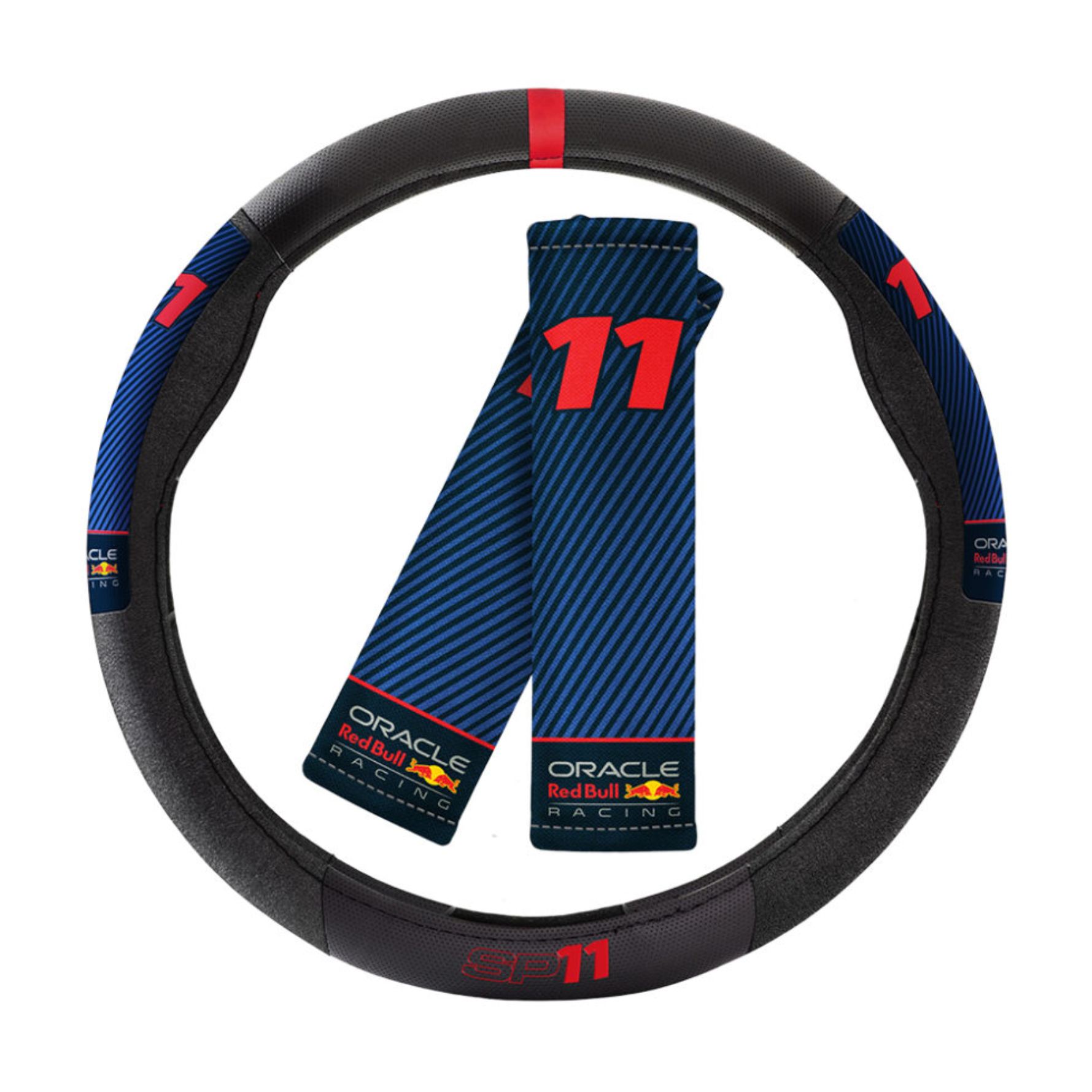 RED BULL CUBRE VOLANTE/CUBRE CINTURON BLACK RED 002 SP