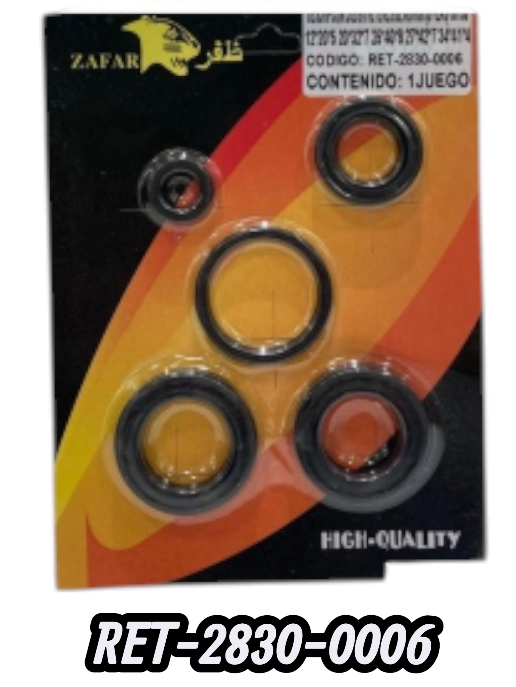 JUEGO RETENES DE MOTOR (5 PZAS) CG150  12*20*5 20*32*7 25*40*8 27*42*7  34*41*4"