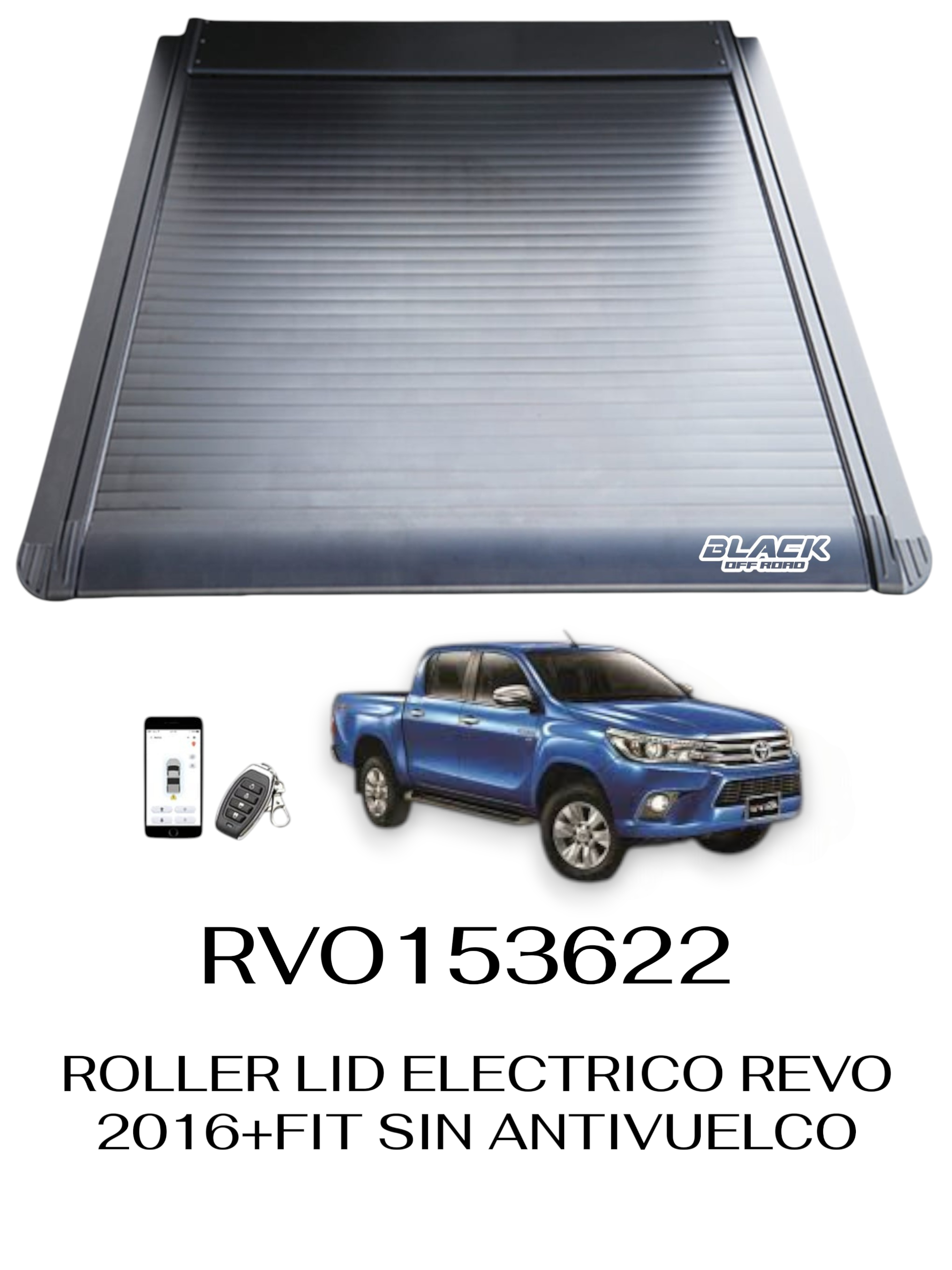 ROLLER LID ELECTRICO BLACK OFF ROAD HLX REVO 2016+FIT