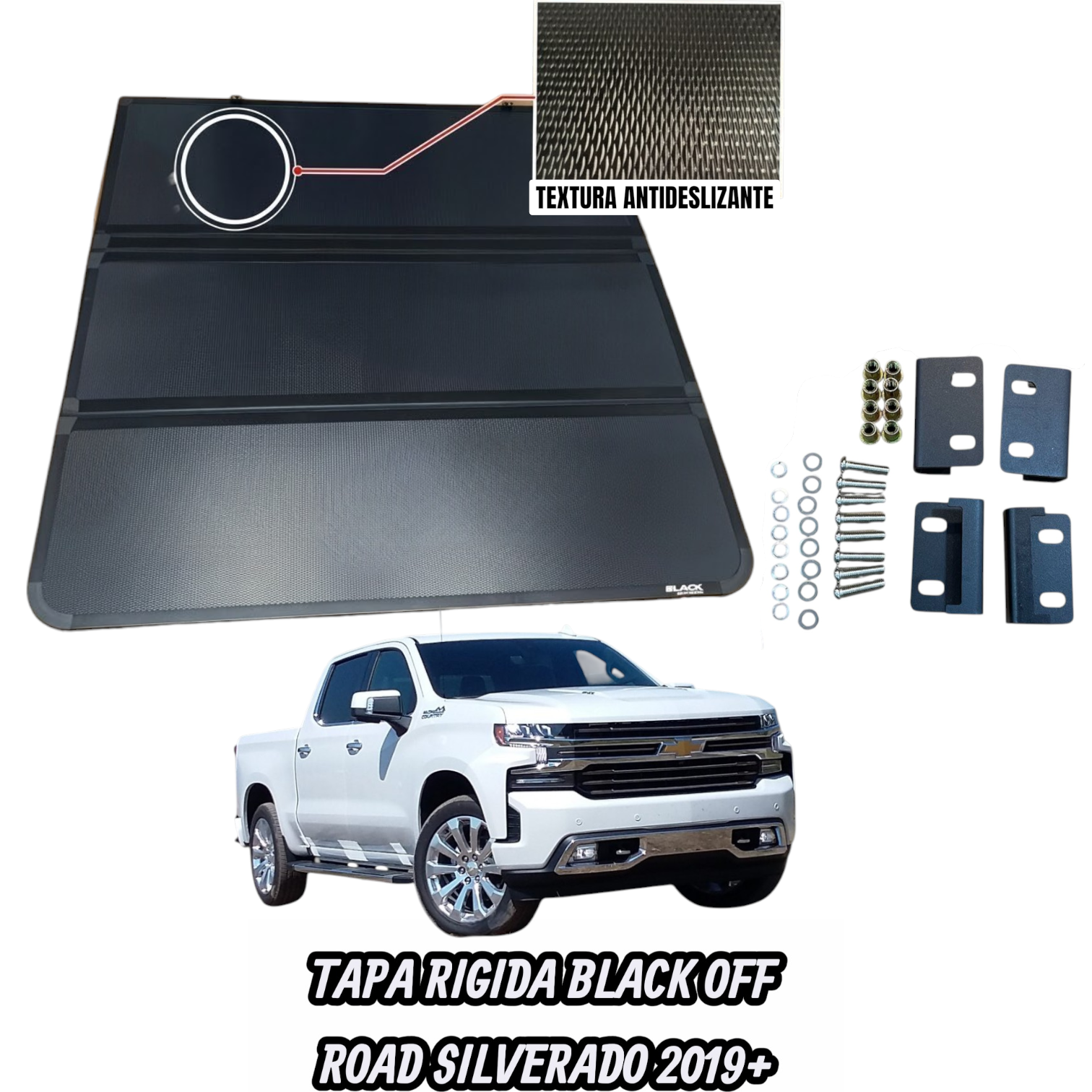 TAPA RIGIDA BLACK OFF ROAD SILVERADO 2020+