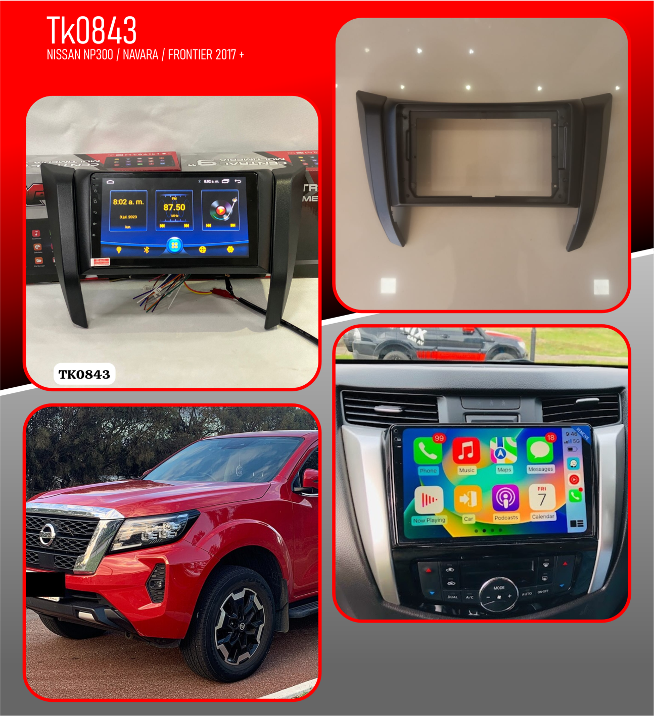 MOLDURA 2017+ NISSAN NAVARA/ NP300/ FRONTIER (9INCH)