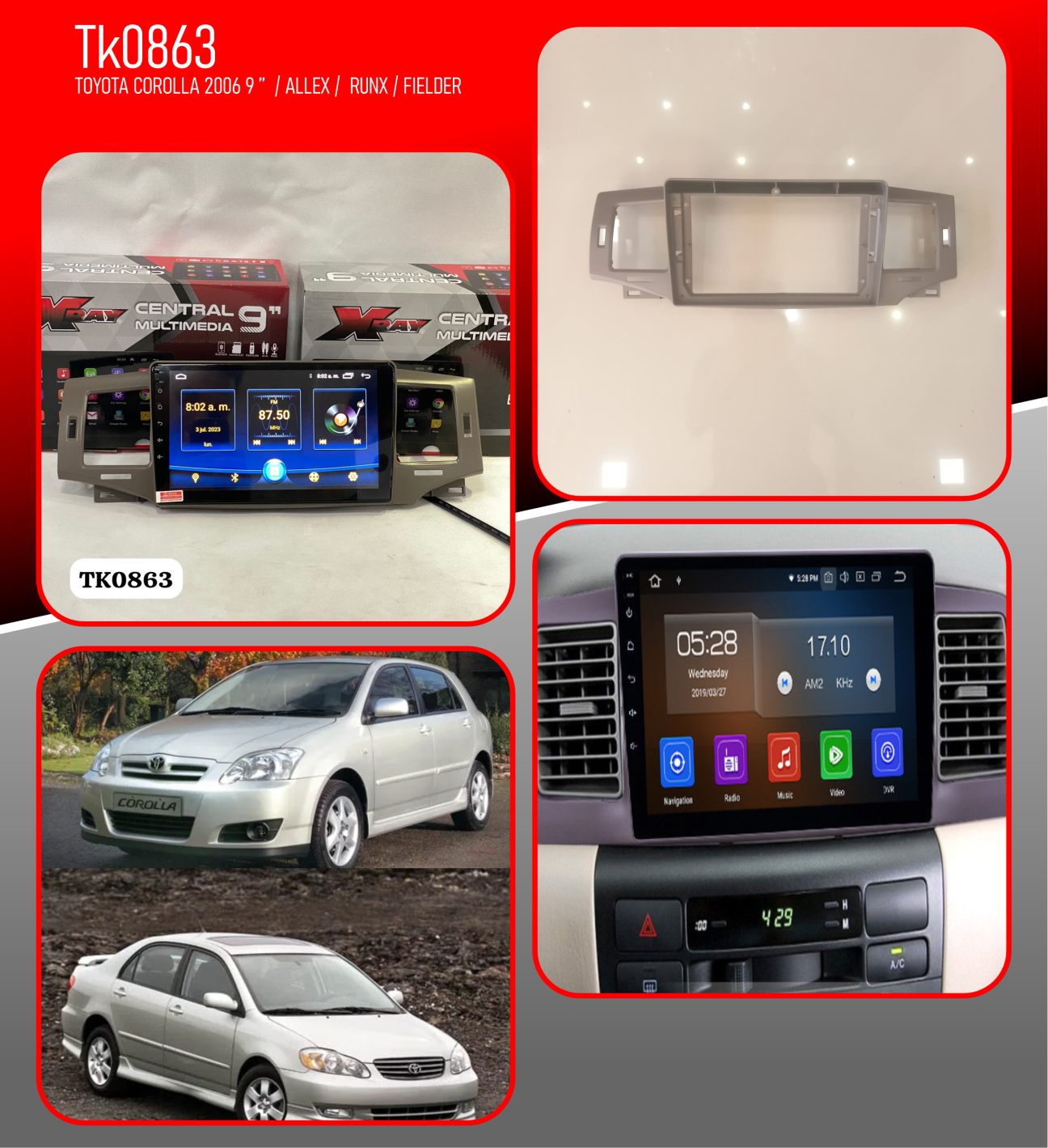 MOLDURA 2006 TOYOTA COROL/ALLEX/RUNX/FIELDER 9