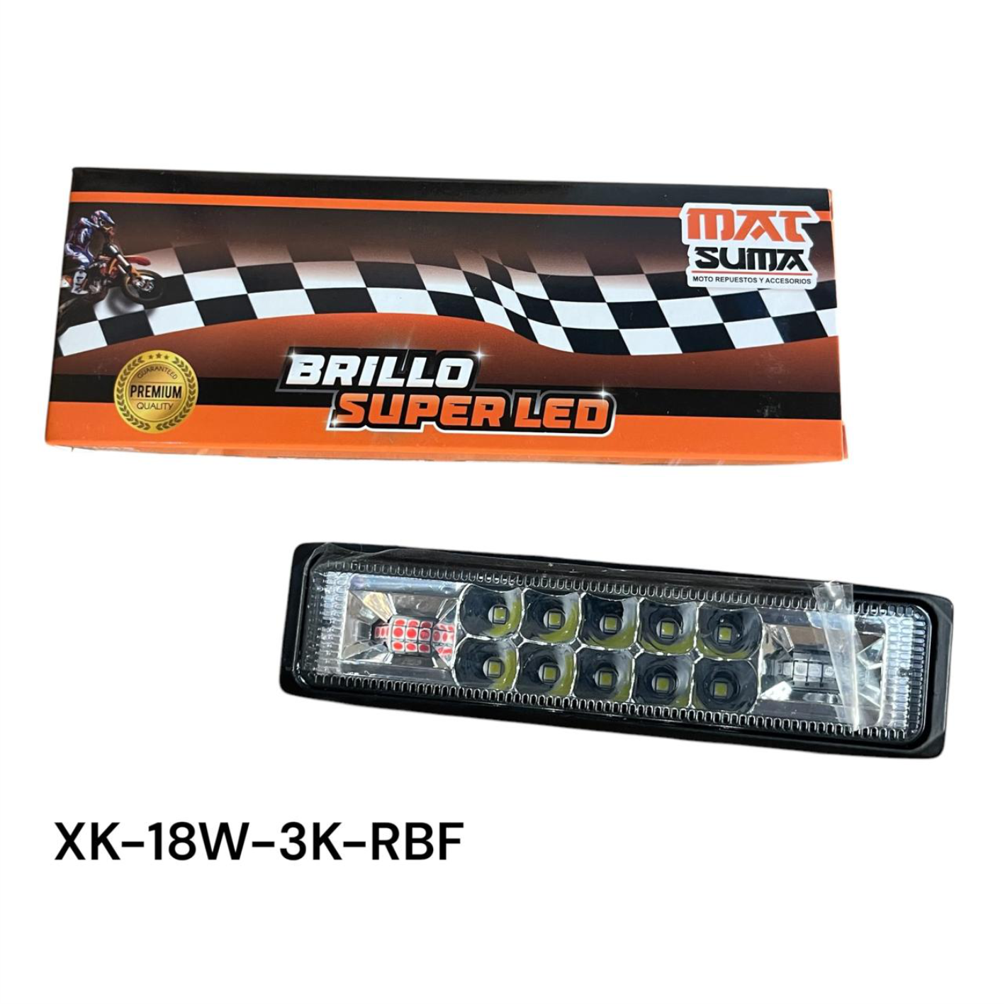 BARRA LED RECTANGULO 15CM BLANCO FIJO POLICE STROBO  XK-18W-3K-RBF
