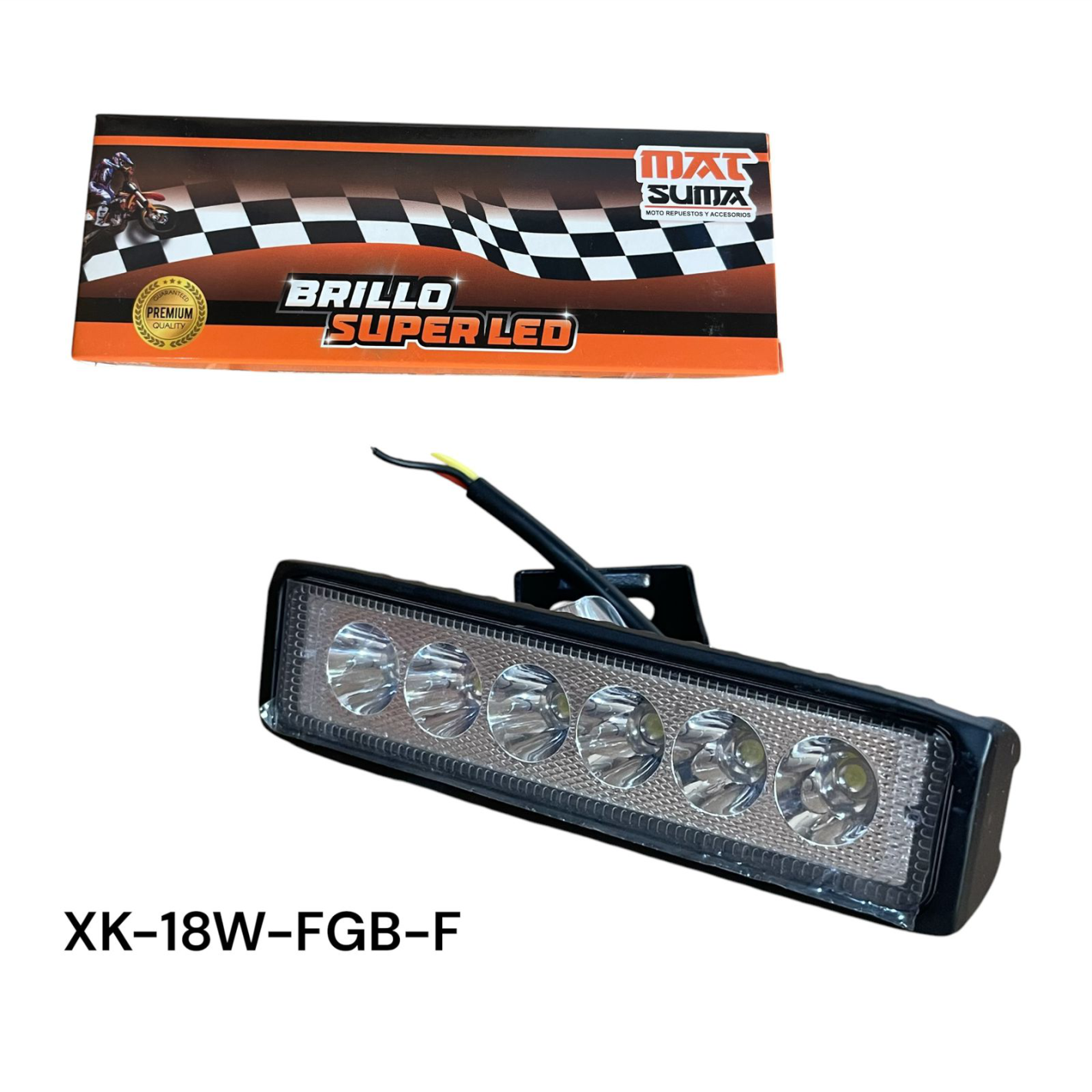 BARRA LED RECTANGULO 15CM BLANCO FIJO Y STROBO XK-18W-FGB-F