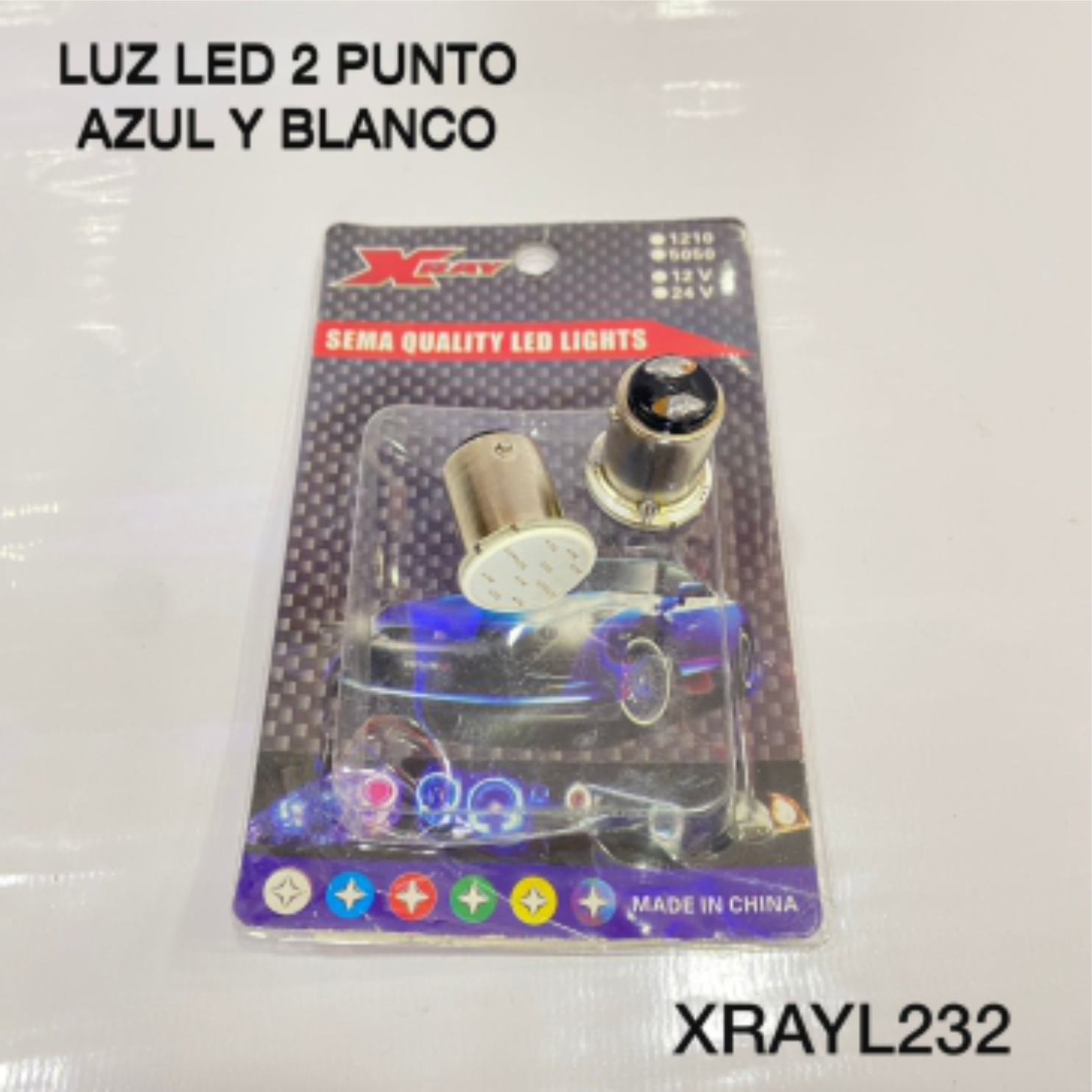 LUZ LED 2 PUNTO XRAYL232 AZUL Y BLANCO-AZUL