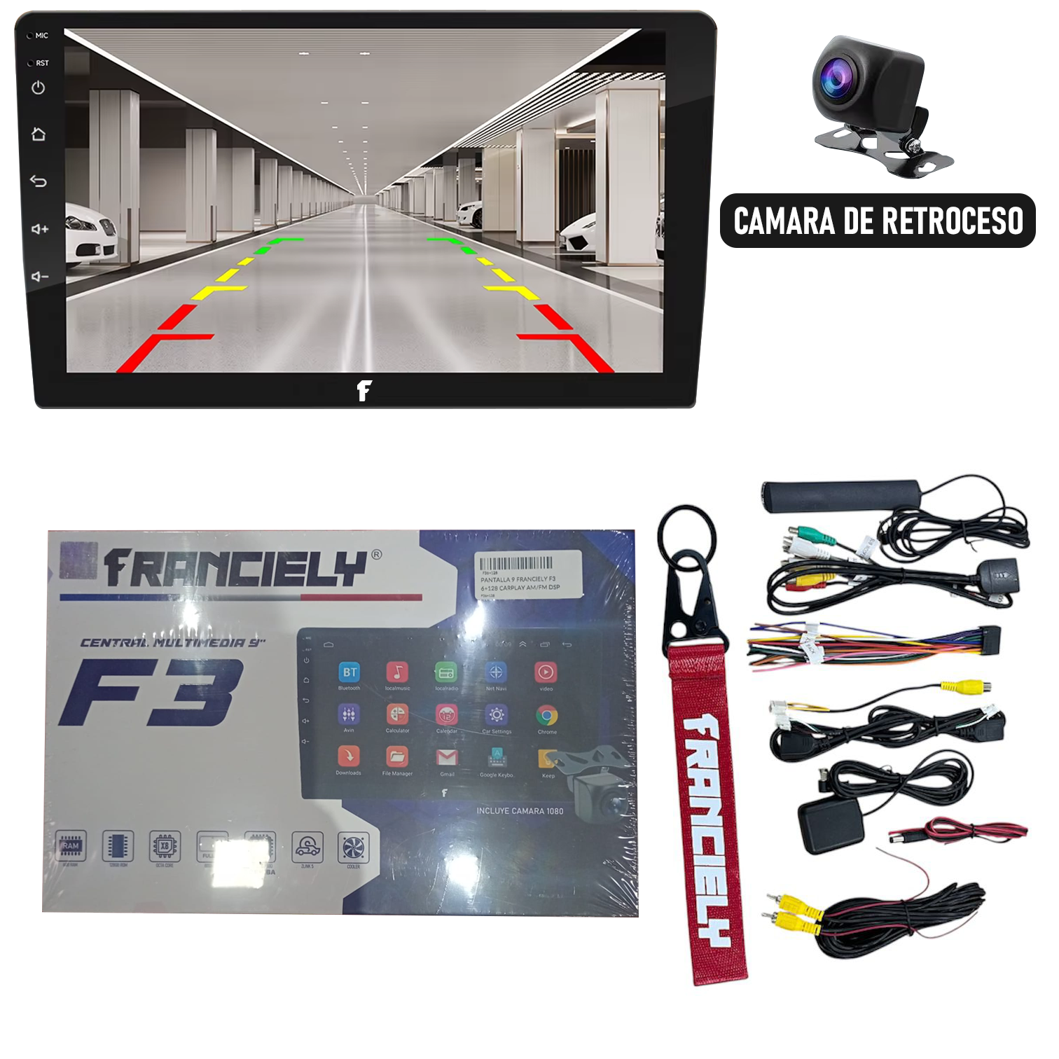 PANTALLA 9 FRANCIELY F3 6+128 CARPLAY AM/FM DSP CHIP 4G + CAMARA