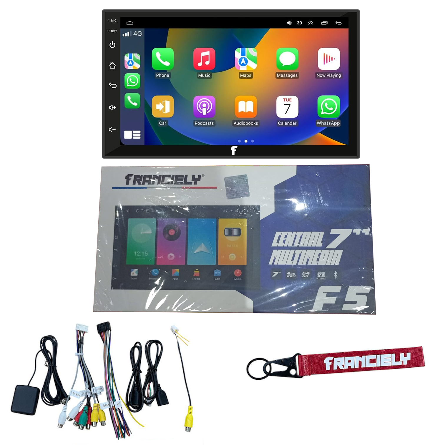 PANTALLA 7" FRANCIELY F5 4+64 CARPLAY AM/FM DSP