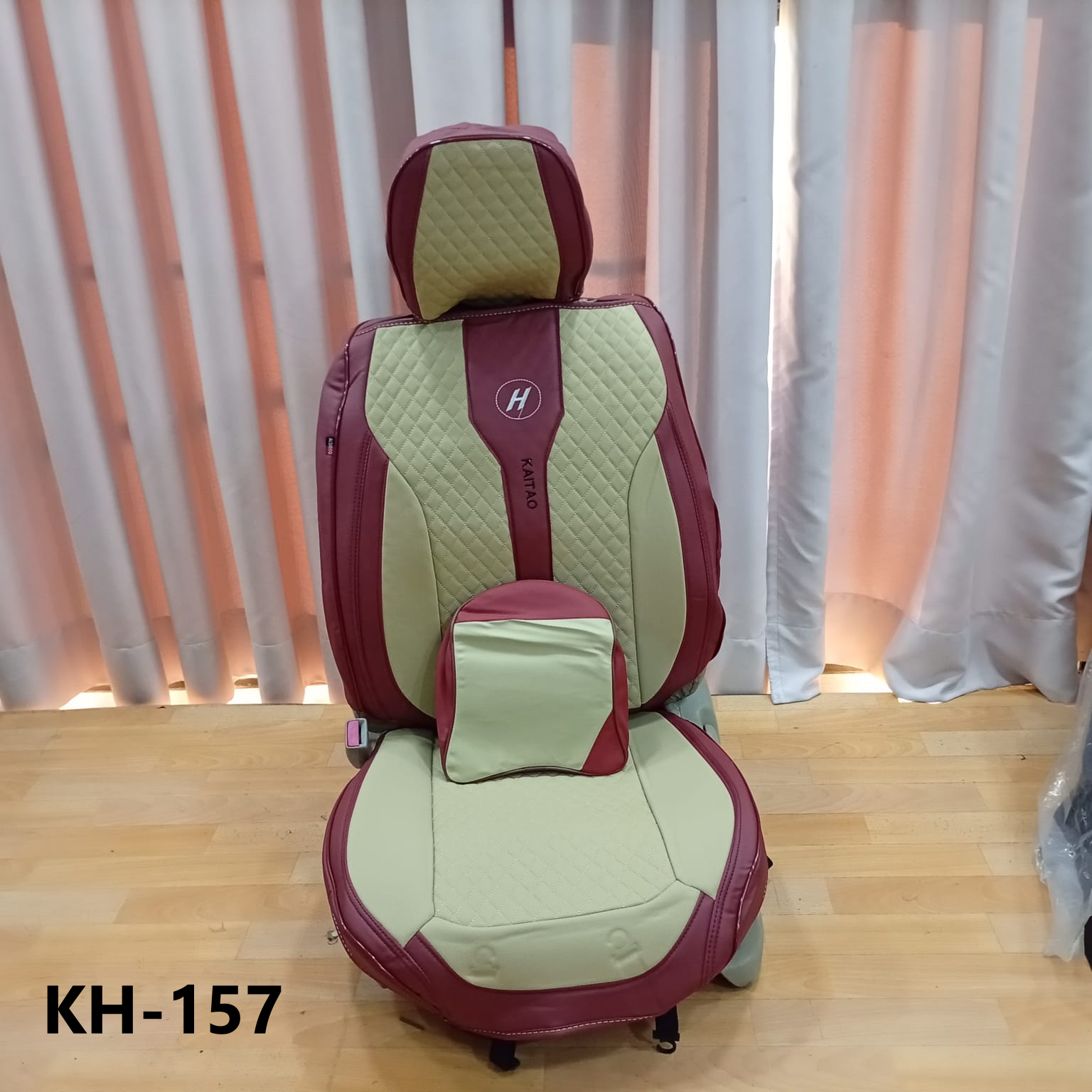 CUBRE ASIENTO maroon/beige